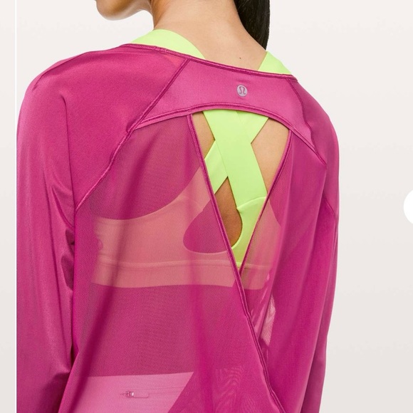 Lululemon If Youre Lucky Long Sleeve Tee II In 
Raspberry Size 10/12 - Picture 3 of 11